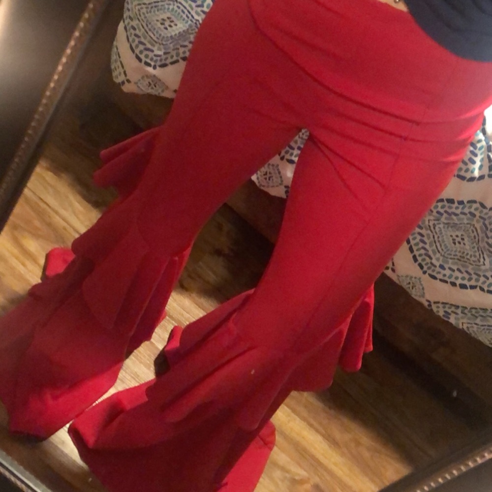 Red bell bottoms